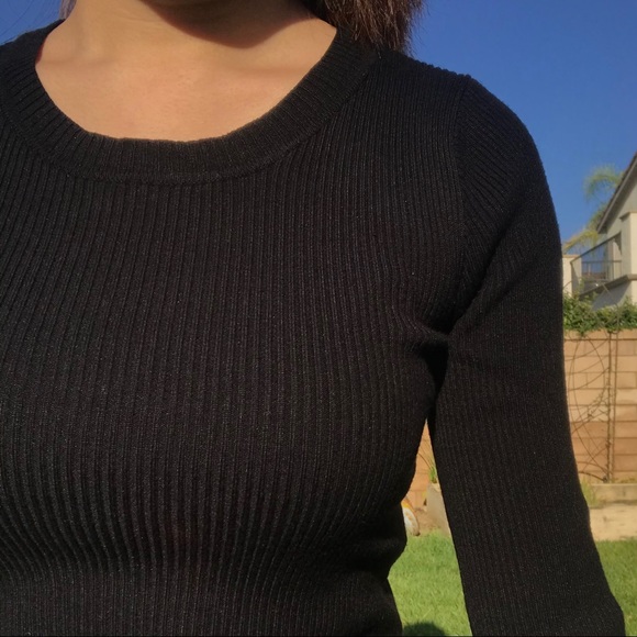 Black Ribbed Long Sleeve - Picture 2 of 4